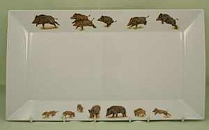 Platte "Sauen" 45x28 cm